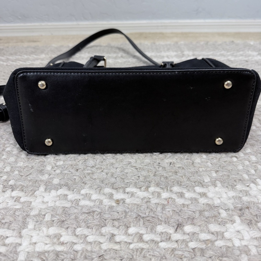 Saint‎ Sofia London Black Canvas Satchel Crossbody Gold Hardware Structured Bag - Picture 8 of 11